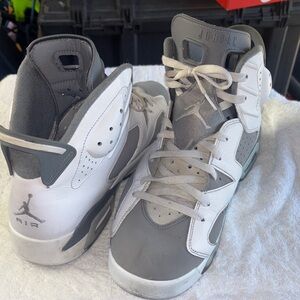 Jordan Gray and White Sneakers